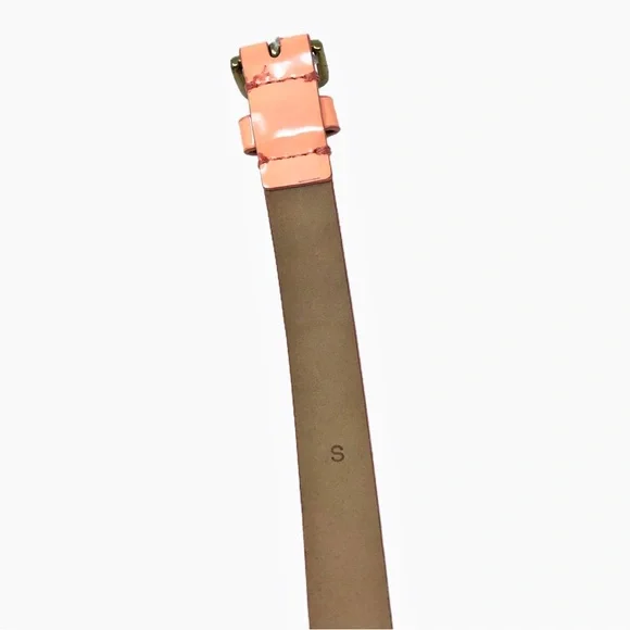 J. Crew Light Coral Patent Leather Skinny Belt Size S/M - Picture 9 of 12